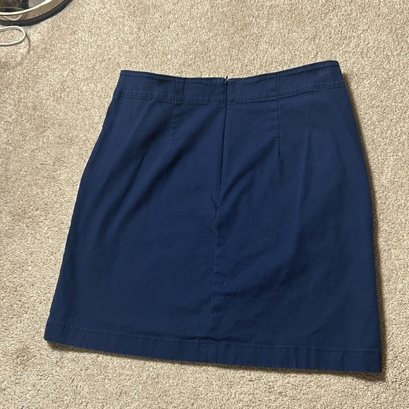 Loft Navy Sailor Skirt with Button Detail Size 6 - Picture 2 of 4